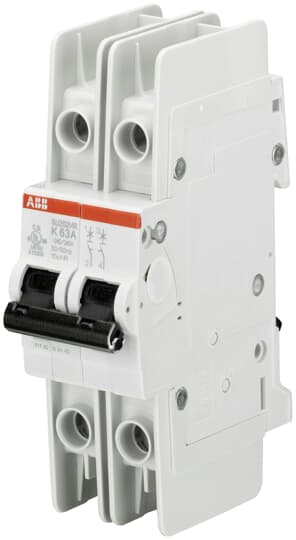 ABB Controls Thermal Magnetic Circuit Breaker; 2-Pole; 3A; 480Y/277VAC/96VDC; Lever; Ring Tongue Terminal; K Trip Curve; UL 489